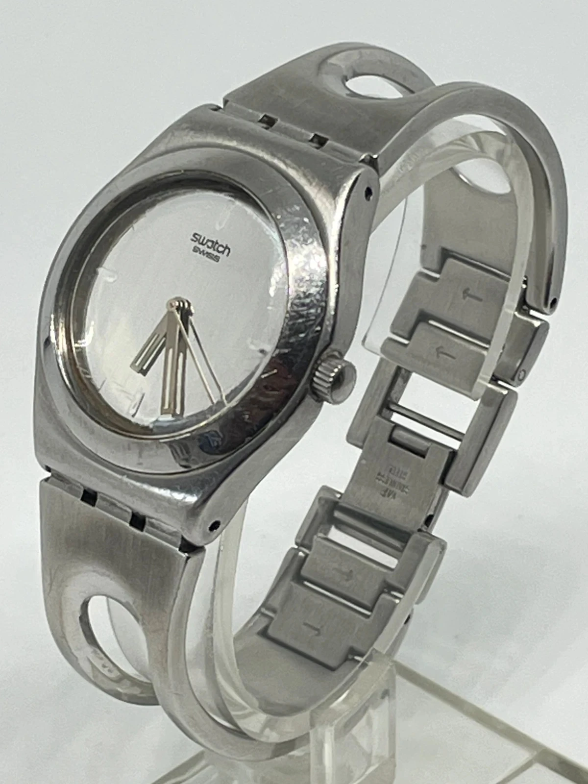 Swatch Irony V8 roestvrij staal met minimalistische zilveren wijzerplaat – vintage jaren 90 – photo 2